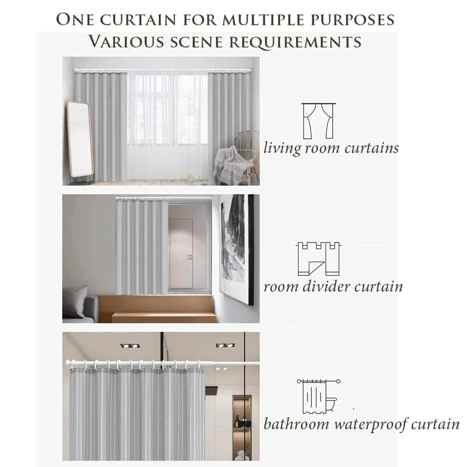 6721 SOLID 1 PIECE DOOR CURTAIN (100X200CM)﻿