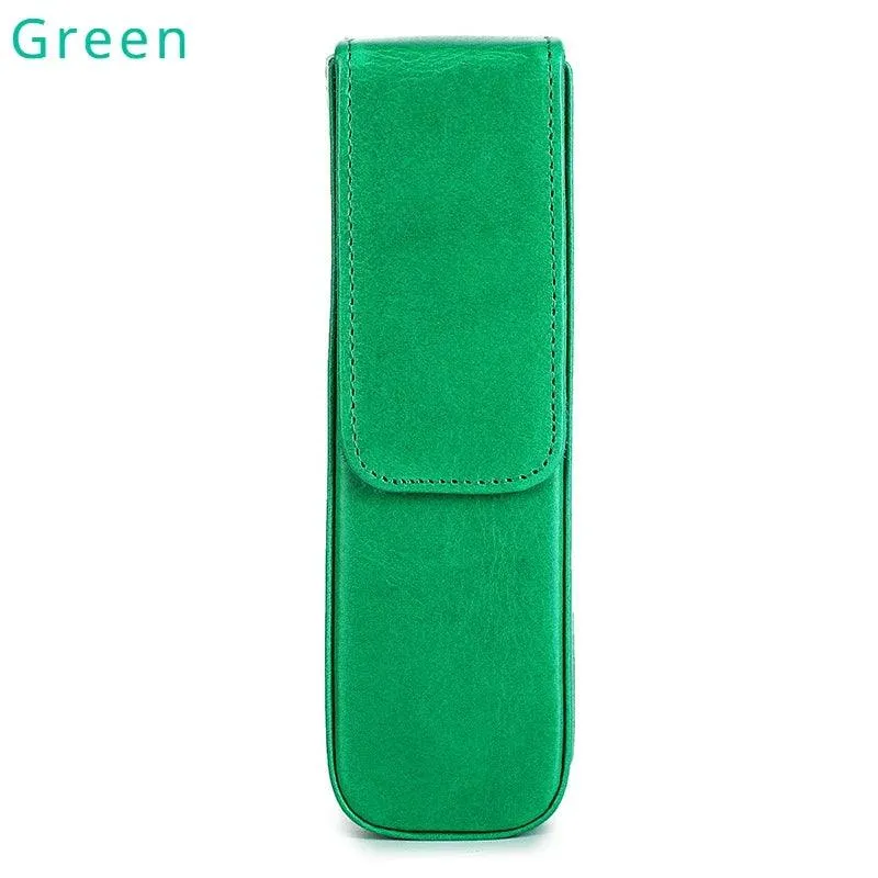 Elegant Genuine Leather Pen Organizer - Stylish Storage for Office and Travel