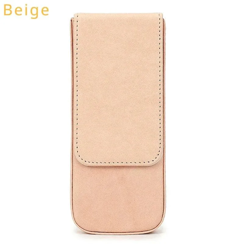 Elegant Genuine Leather Pen Organizer - Stylish Storage for Office and Travel
