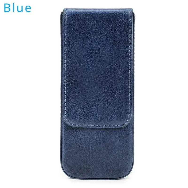 Elegant Genuine Leather Pen Organizer - Stylish Storage for Office and Travel