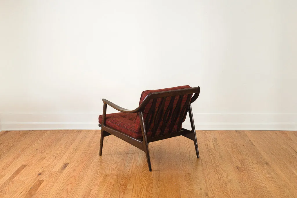 MCM Plaid Yugoslavian Chair